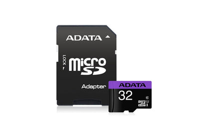 Close-up of micro SD card 32GB with Class 10 speed marking