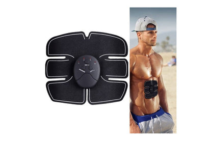 Close up of black EMS trainer pad texture on abdominal machine