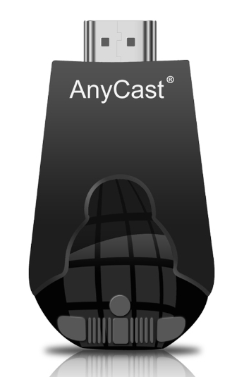 Anycast Miracast M4 Plus TV Stick plugged into TV HDMI port