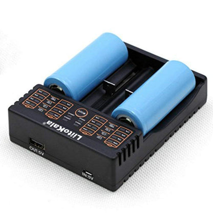 AA and AAA battery charger with LED showing charging progress