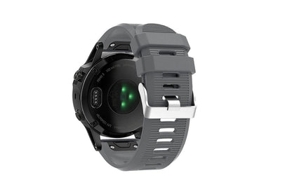 Close up of Garmin Fenix 5X strap buckle and adjustment holes