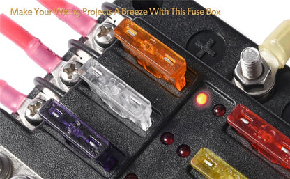 Negative ground bus fuse block with thumbscrew cover