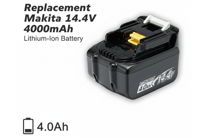 Makita battery pack inserted in power tool slot