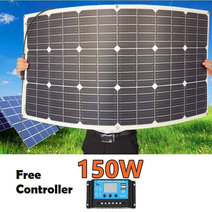 150W 18V Solar Panel Charger Monocrystalline Flexible