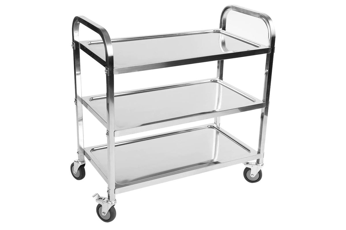 Top tier of kitchen trolley 3 layers showing load capacity