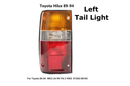 Rear angle of Toyota Hilux tail lights pair for 1989 to 1994 models