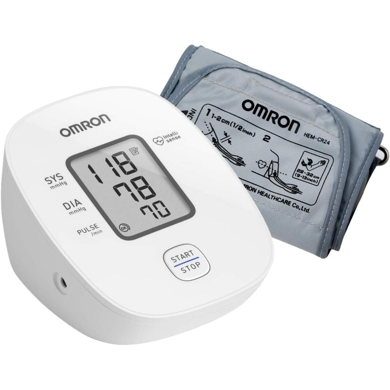 Omron HEM7121 blood pressure monitor front view with digital display