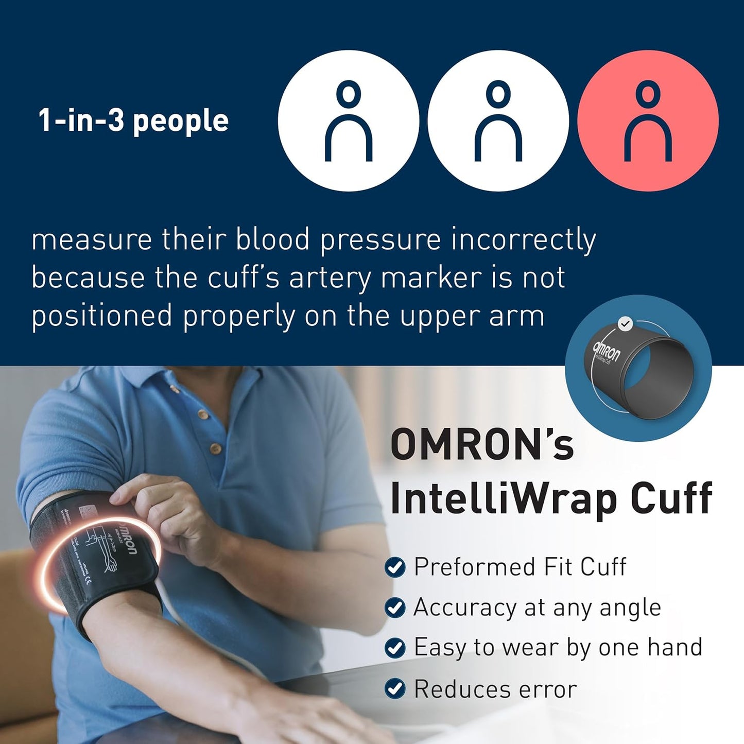 Omron Blood Pressure Monitor HEM-7183T1-FLB