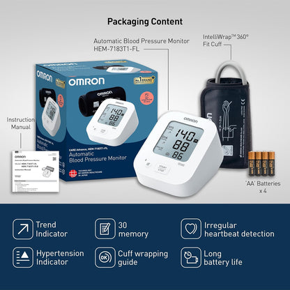 Omron Blood Pressure Monitor HEM-7183T1-FLB