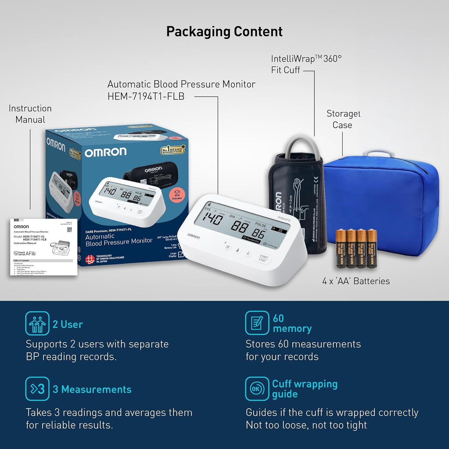 Omron HEM7194T1 Automatic Blood Pressure Monitor