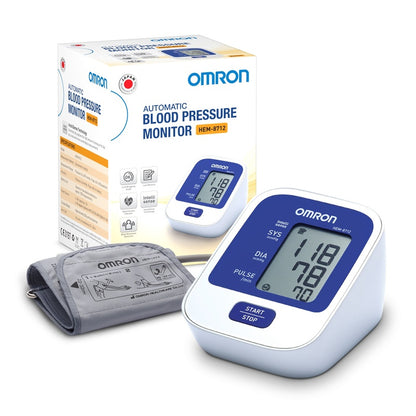 Omron Blood Pressure Monitor HEM 8712 front view with display