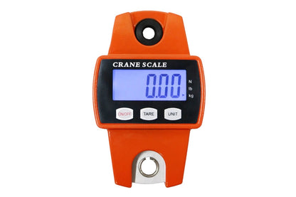 Close up of aluminium alloy case on crane scale hanging scale