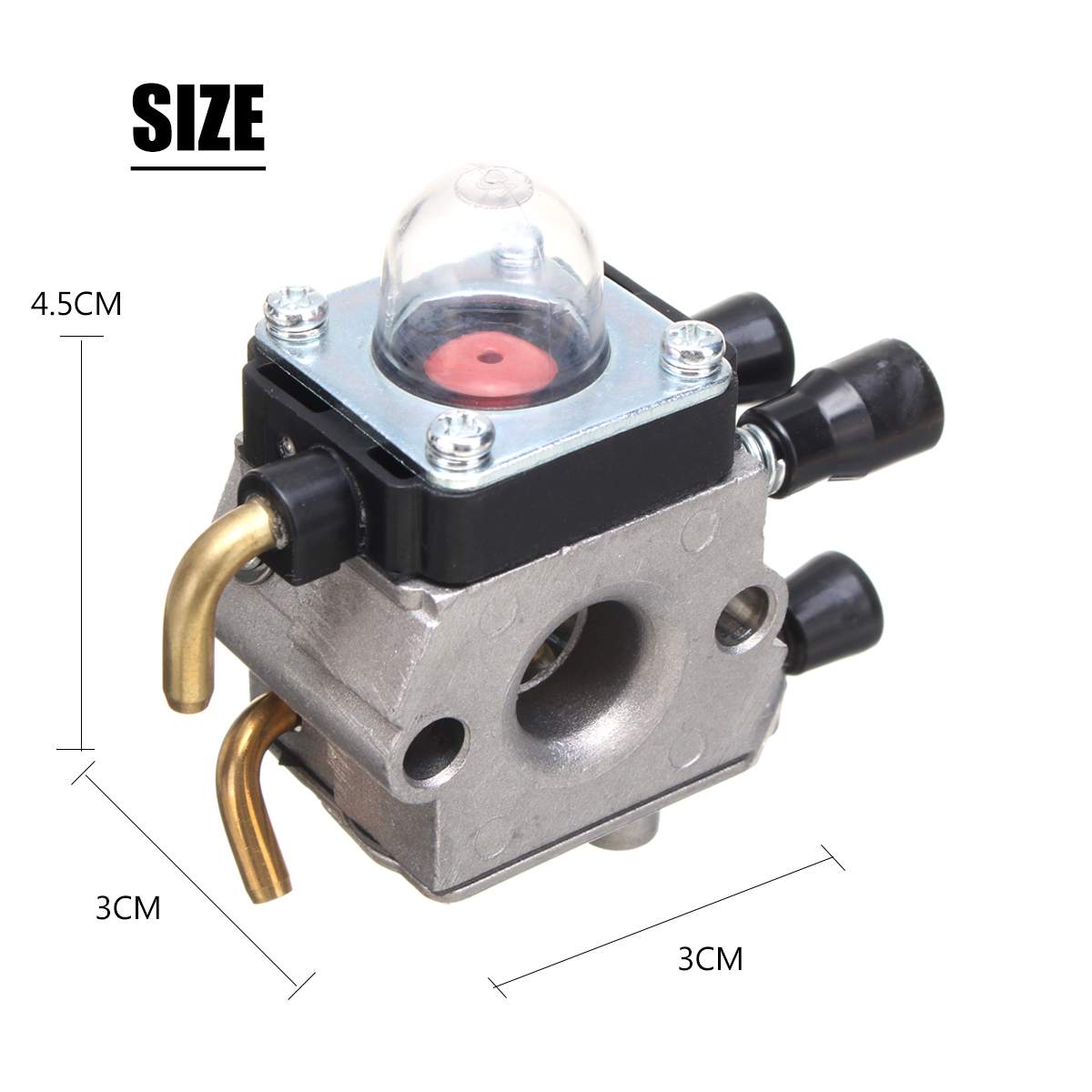 Fuel line and spark plug included in carburettor filter kit