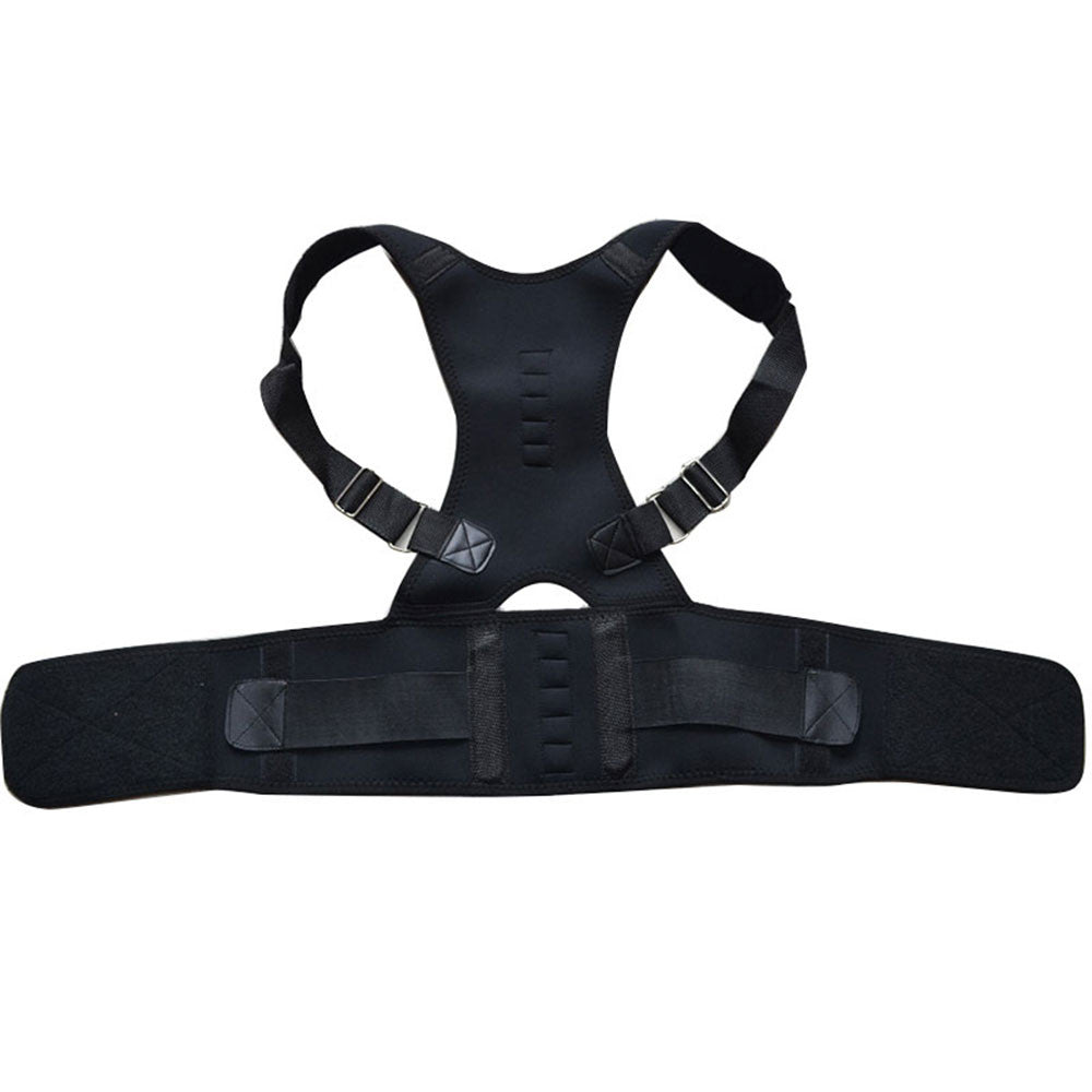 Posture Correct back support demonstrating shoulder pull feature