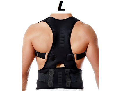 Side angle of Posture Correct back support highlighting adjustable straps