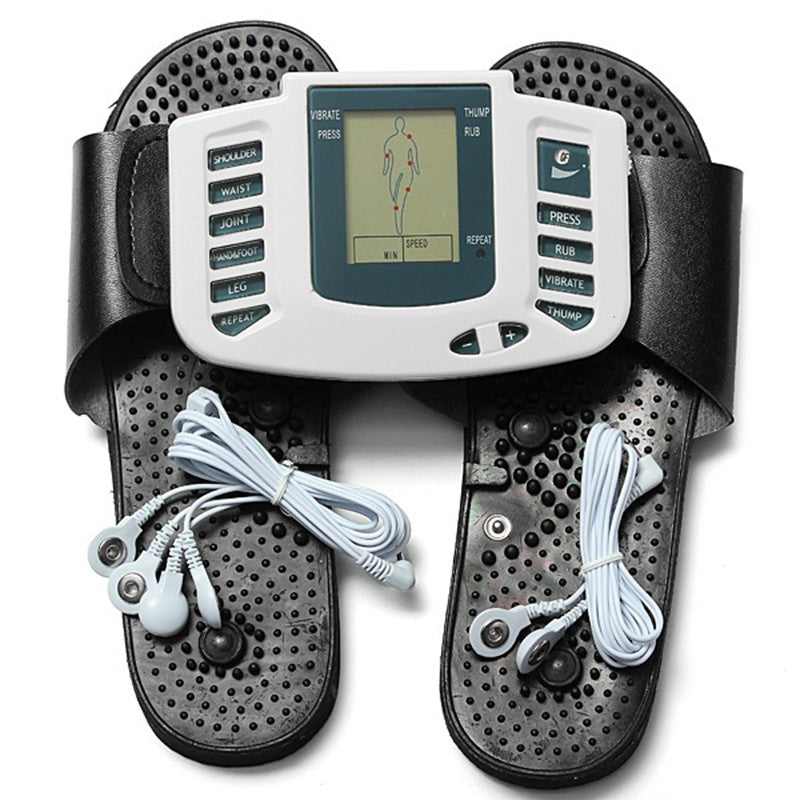 Tens machine massager with massage shoes and connecting cables