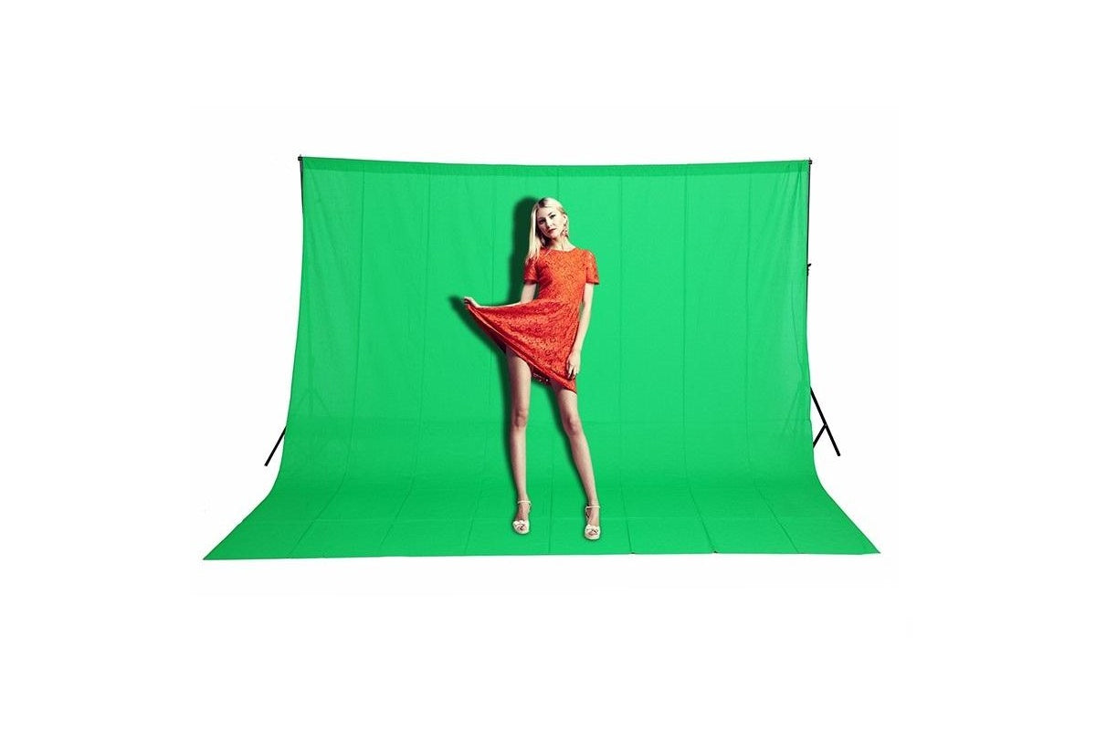 Backdrop displayed in a home studio setup for video recording
