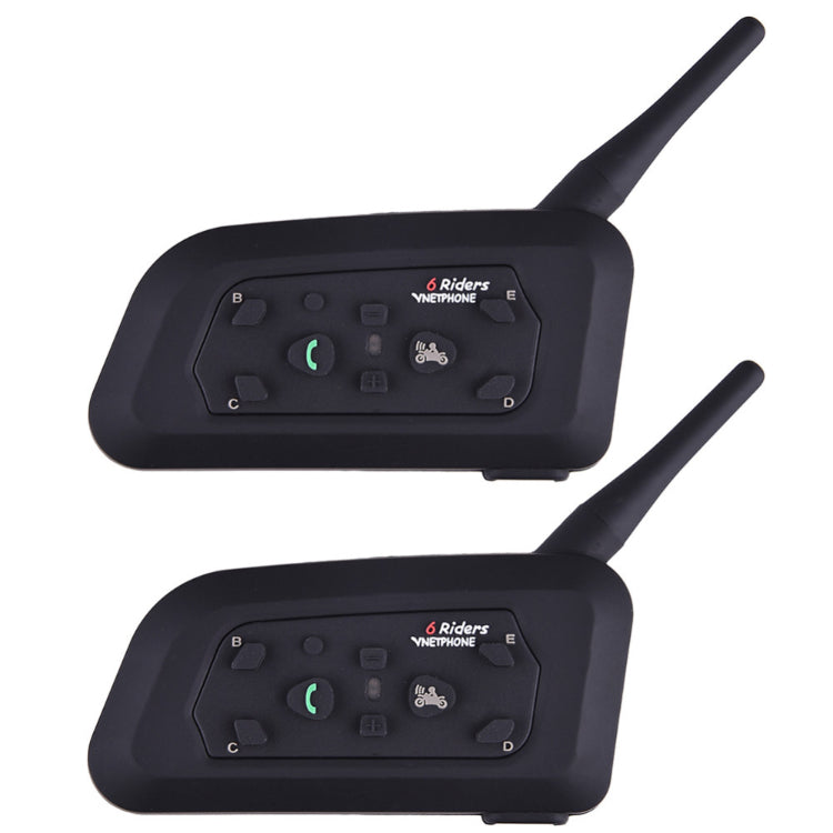 Top angle of black motorcycle helmet intercom headset with earphones