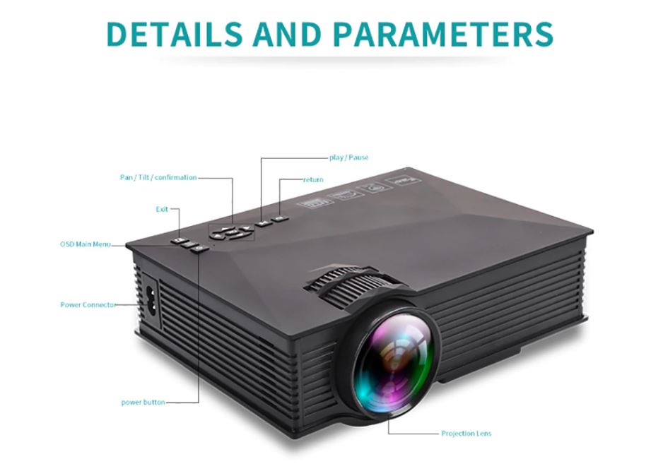 HD smart projector with screen mirror function in use