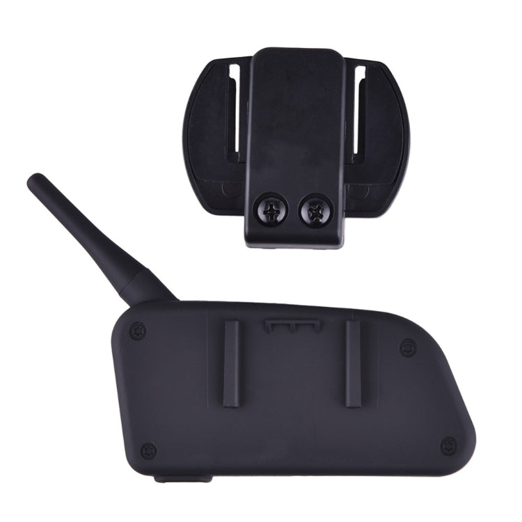 Pair of motorcycle helmet intercom headsets with screw clamps