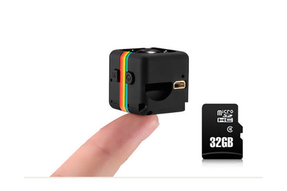 Side angle of mini camera with USB cable attached