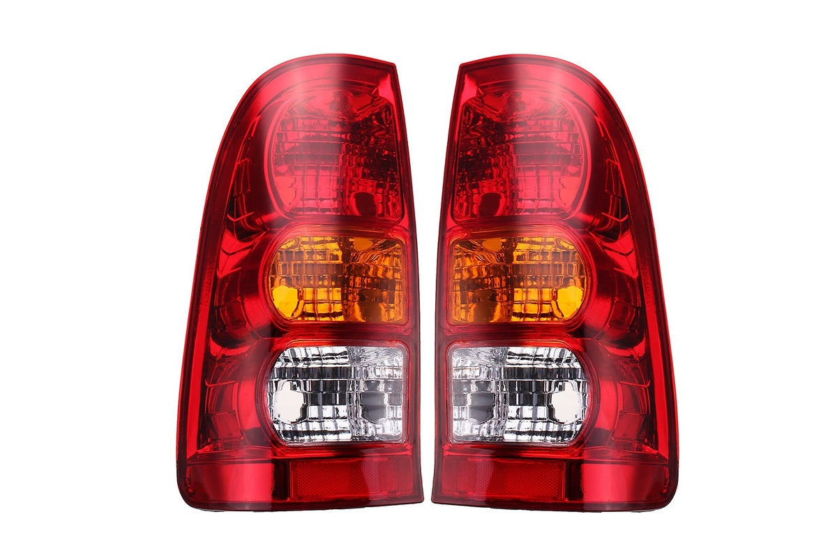 Close up of Toyota Hilux tail light red lens material