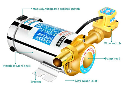 Hot water booster pump with waterproof grade IP54 label