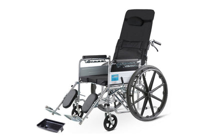 Folded wheelchair recliner compact for easy transport