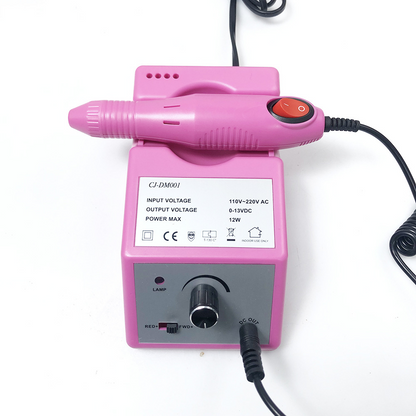 Side view of nail drill kit with foot switch control