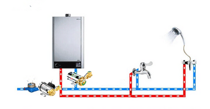 150W hot water booster pump connected to garden hose