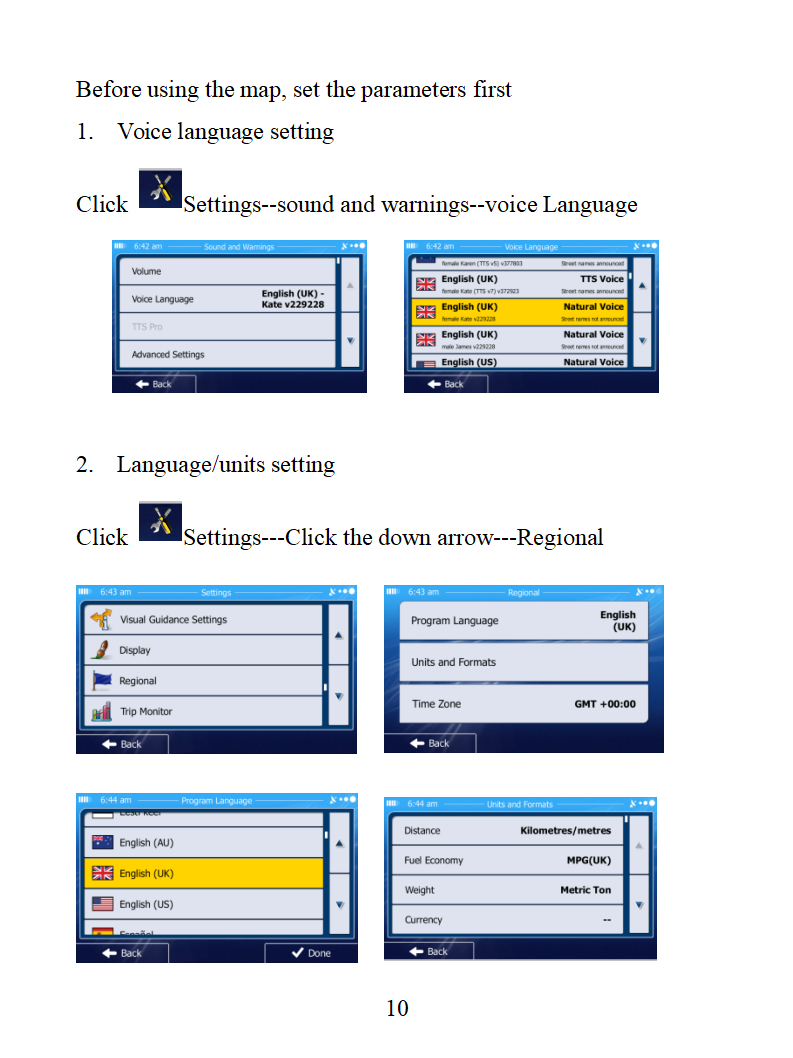Car GPS Navigation with user manual and accessories laid out