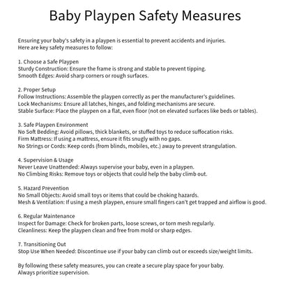 Playpen fence with child playing inside under supervision
