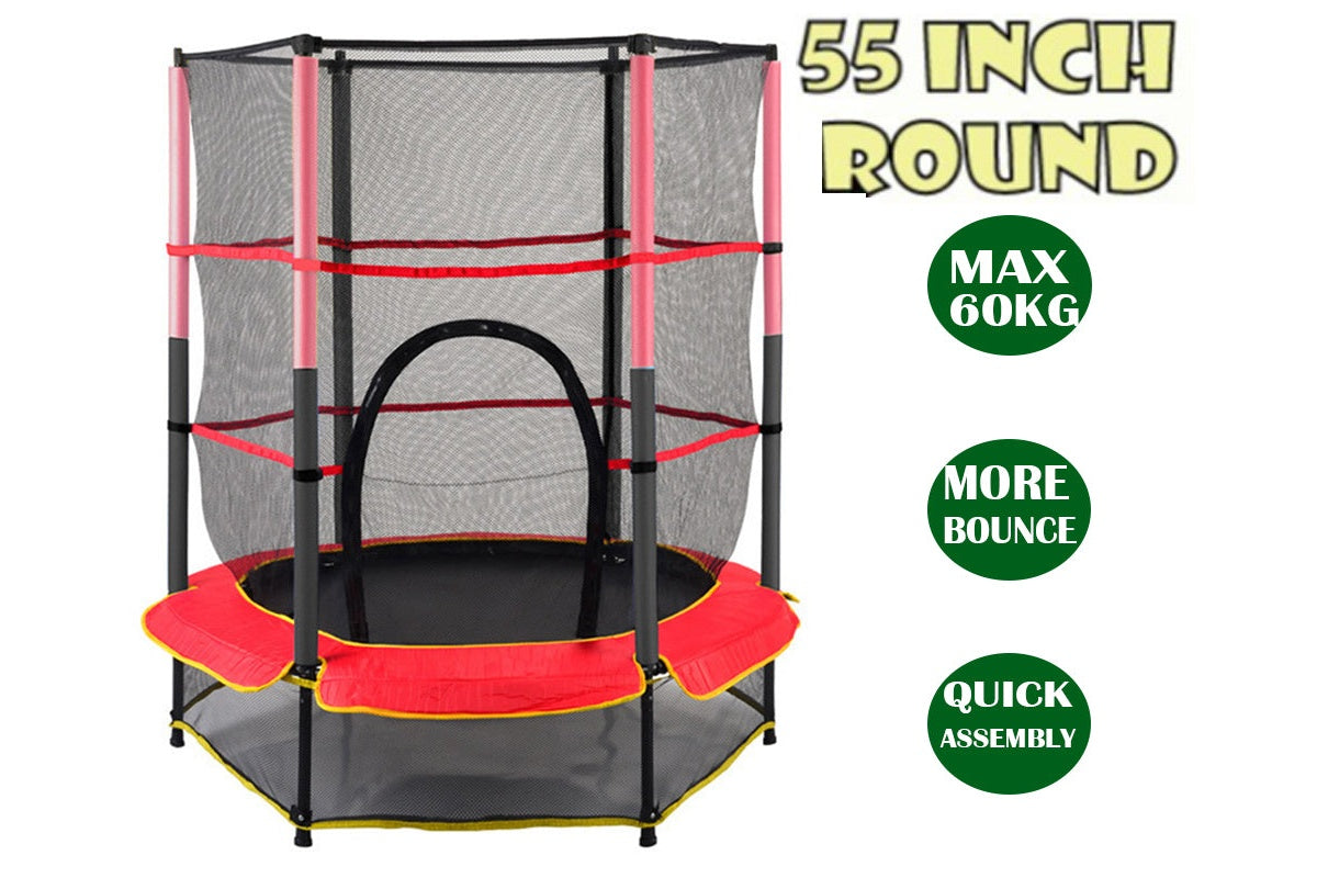 Close up of mini trampoline steel frame and springs