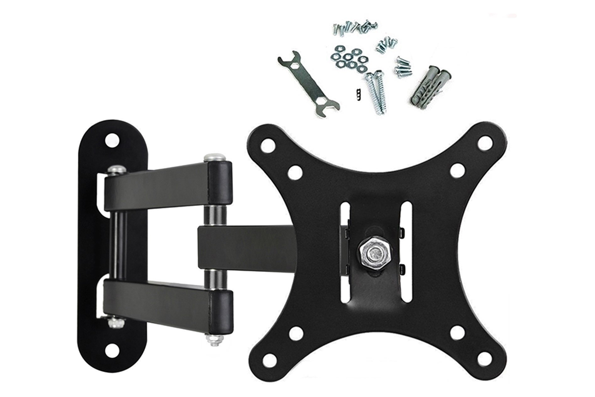 Full motion TV wall mount showing tilt adjustment