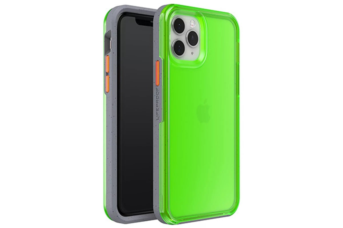 Side angle of LifeProof SLAM iPhone 11 Pro case showing slim profile