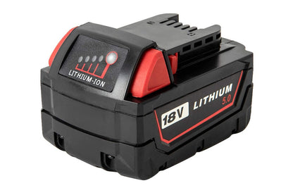 Milwaukee M18 18V 5Ah battery showing compact design