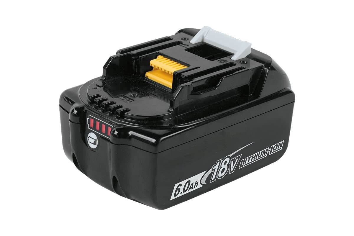 Close-up of Makita 18V battery terminals for secure connection