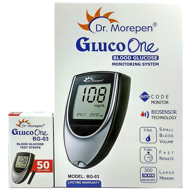 Blood Glucose Meter front view showing large LCD display