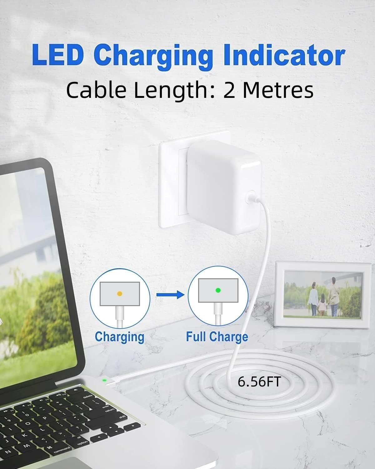 MacBook Pro charger 85W with NZ plug and cable coiled neatly
