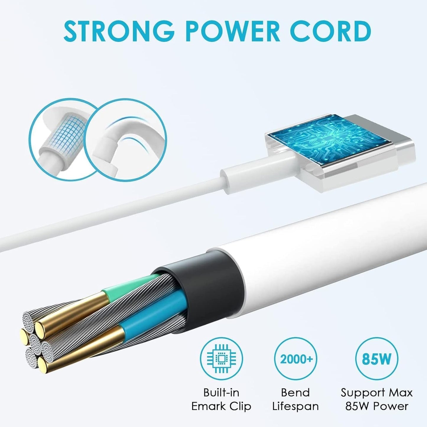 MacBook Pro charger 85W with NZ plug and power indicator light