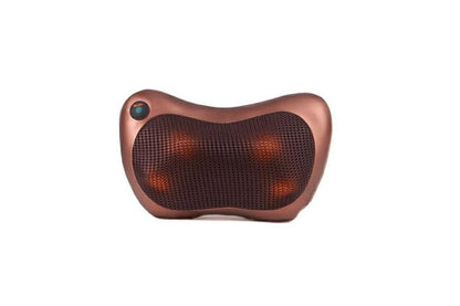 Massage pillow demonstrating gentle warmth feature for muscle relief