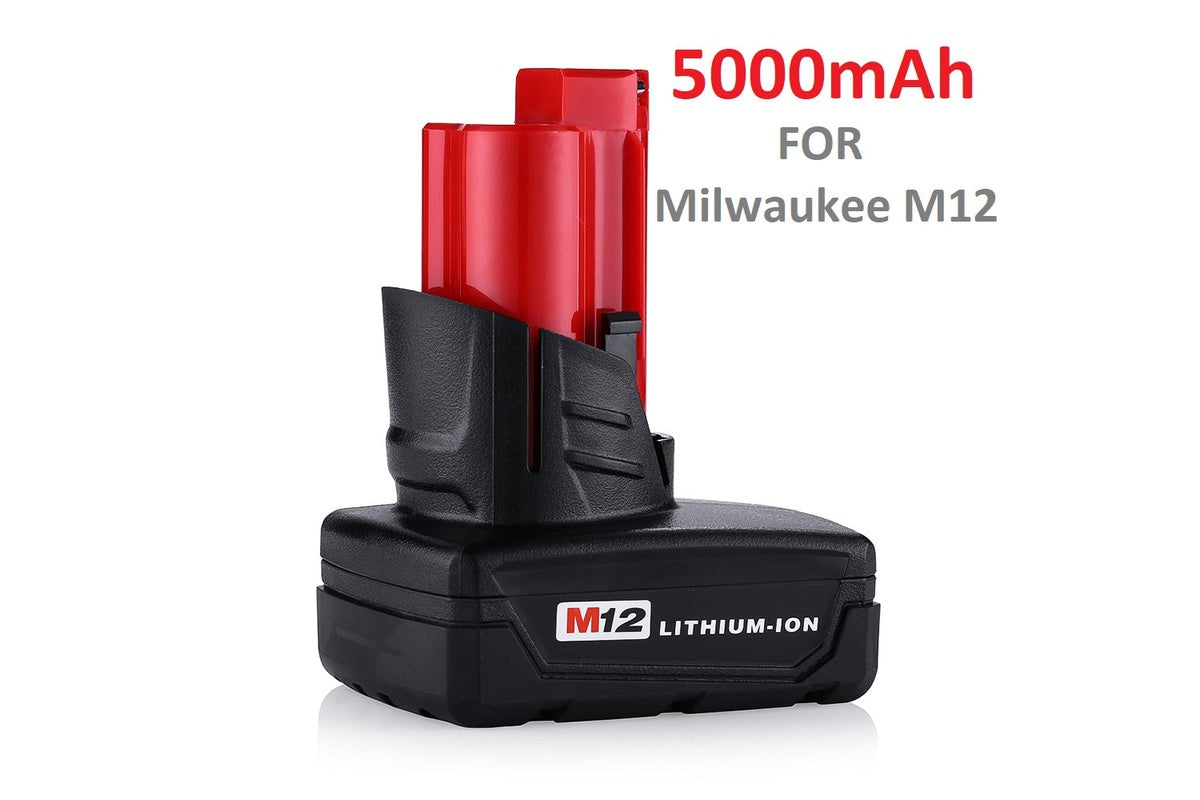 Close-up of lithium-ion cells in Milwaukee M12 battery