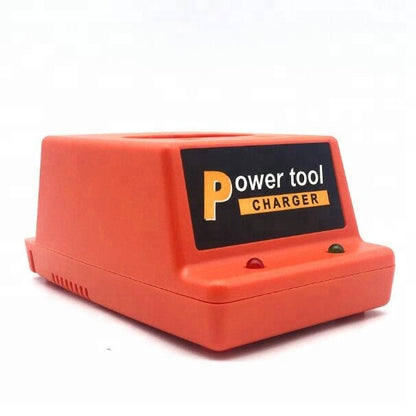 Top view of Paslode battery charger with battery inserted