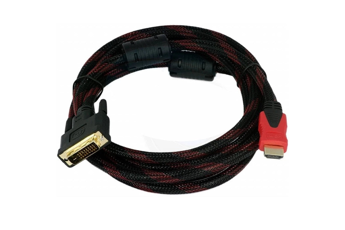 Side view of HDMI to DVI cable with DVI connector visible