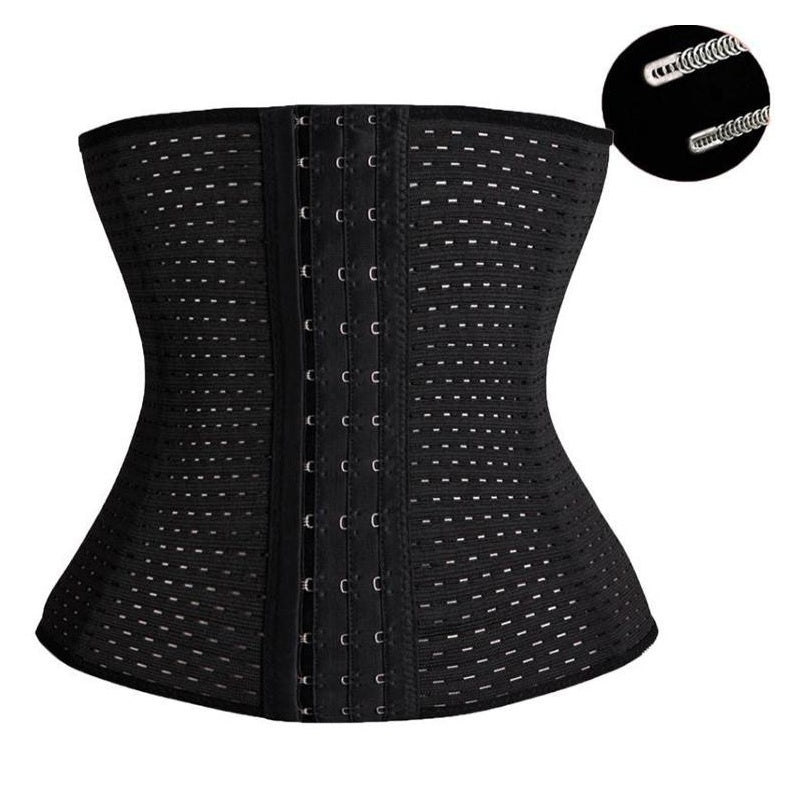 Waist trainer corset XL in black neoprene front view