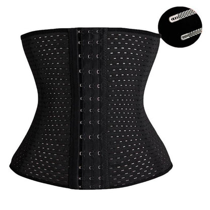 Waist trainer corset XL in black neoprene front view
