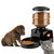 Automatic pet feeder showing large 55 litre food hopper in black