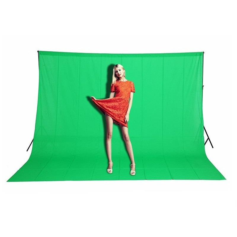 Green screen backdrop 3m x 3m front view in bright green colour