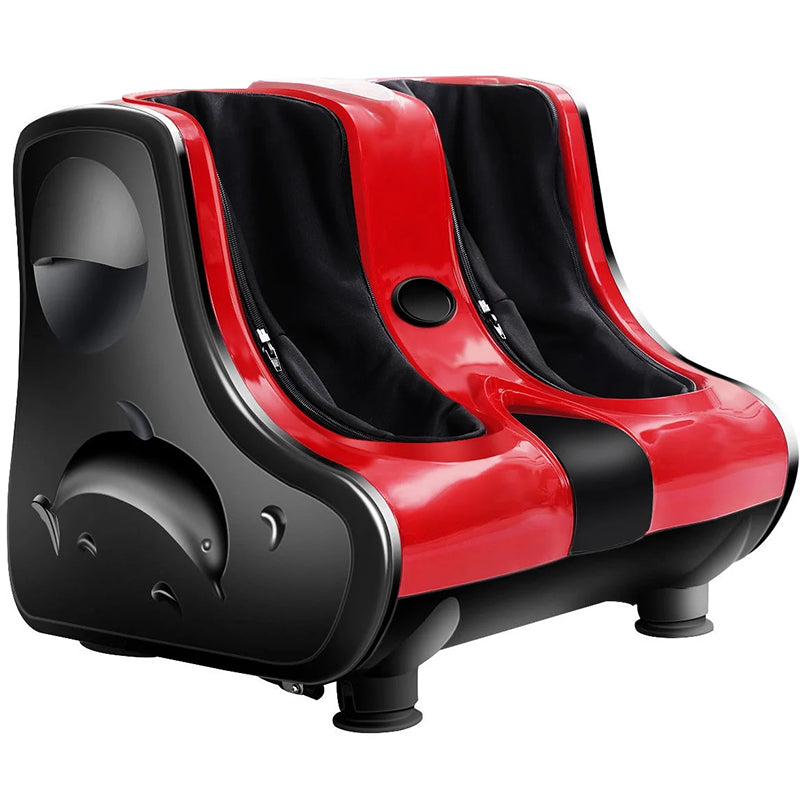 Leg massager with heat showing front view and foot openings