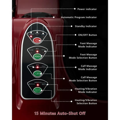 Leg massager power cord and timer switch detail